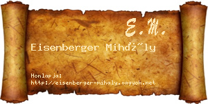 Eisenberger Mihály névjegykártya